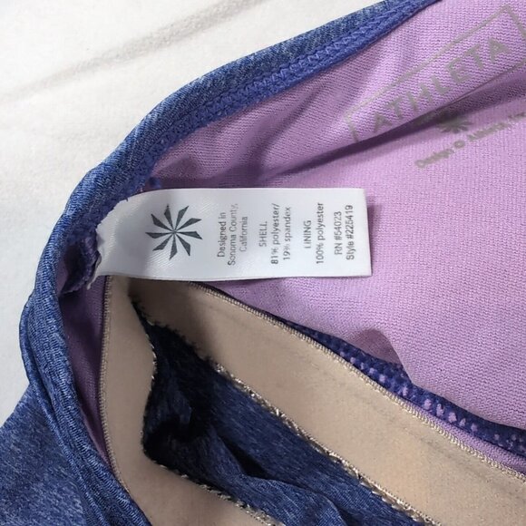 Athleta Purple Halter Tank Top Women's M Medium Built in Bra Heather Sleeveless - Picture 10 of 11